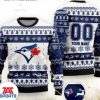 MLB Toronto Blue Jays Custom Name Santa Claus Hat Ho Ho Ho Sweater, Blue Jays Ugly Sweater