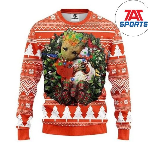 Mlb Baltimore Orioles Groot Hug Christmas Ugly Sweater, Orioles Ugly Sweater
