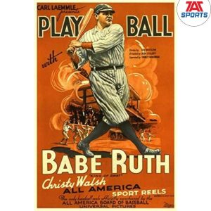 Play Ball With Babe Ruth Poster, Yankees Posters