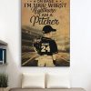 Personalized American Flag Baseball Canvas, Baseball Canvas Wall Art