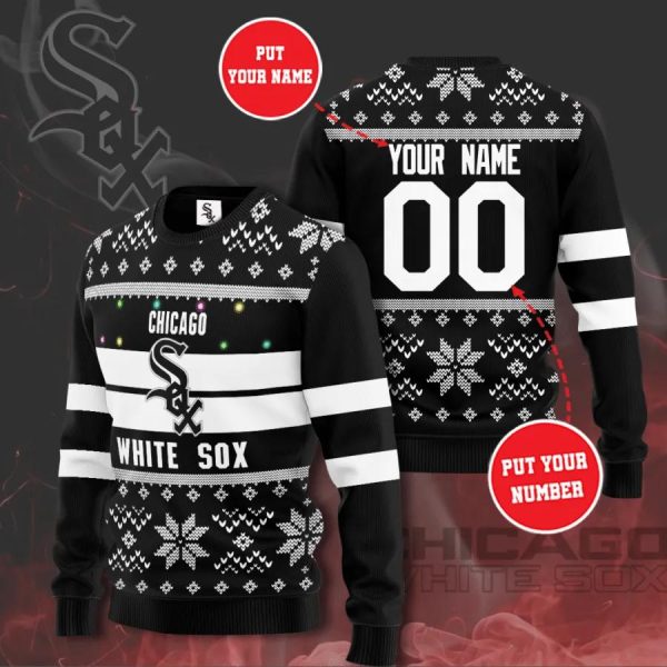 Personalized MLB Chicago White Sox Ugly Christmas Sweater, White Sox Christmas Sweater
