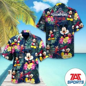 Atlanta Braves Mickey Mouse Champion Hawaiian Shirt, Atlanta Braves Hawaiian Shirt