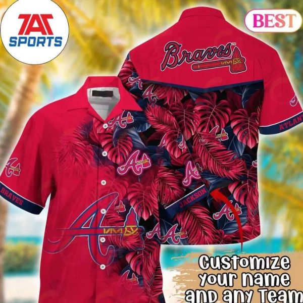 Atlanta Braves Tropical Leaves Mlb Summer Hawaiin Shirt, Atlanta Braves Hawaiian Shirt