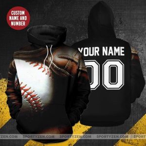 Baseball Ball And Gloves Personalized 3D Hoodie, Baseball Mom Gift