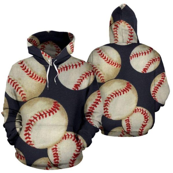 Baseball Vintage Pattern 3D Hoodie, 3D Baseball Hoodie