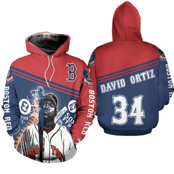 Boston Red Sox David Ortiz 3D Hoodie, Red Sox Vintage Hoodie