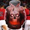 Boston Red Sox Skull Wearing Christmas Hat 3D Hoodie, Hoodie Red Sox