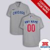 Custom Name Number Chicago Cubs Nike White Blue Stripes Hawaiian Shirt, Chicago Cubs Tropical Shirt