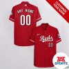 Customized Cincinnati Reds White with Red Nike Logo MLB Hawaiian Shirt, Cincinnati Reds Hawaiian Shirt