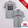 Custom Name Number New York Mets Gray Black MLB Hawaiian Shirt, Mets Hawaiian Shirt