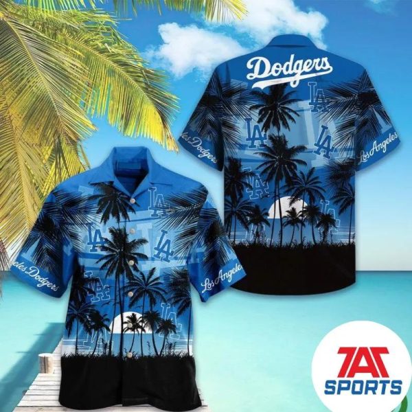 Los Angeles Dodgers Sunset Blue MLB Hawaiian Shirt, Hawaiian Shirt Dodgers