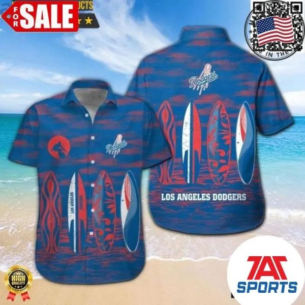 Los Angeles Dodgers Surfboard MLB Hawaiian Shirt, Hawaiian Shirt Dodgers