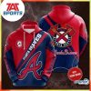 MLB Atlanta Braves Custom Name Number Red Pullover Hoodie, Braves Pullover