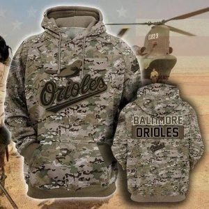 MLB Baltimore Orioles Camouflage Veteran 3D Hoodie, Baltimore Orioles Pullover