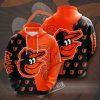 MLB Baltimore Orioles Fire Ball Orange Black 3D Hoodie, Orange Orioles Hoodie