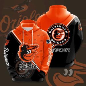 MLB Baltimore Orioles Let’s Go O’s 3D Hoodie, Orange Orioles Hoodie