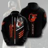 MLB Baltimore Orioles Fire Ball Black White 3D Hoodie, Baltimore Orioles Pullover