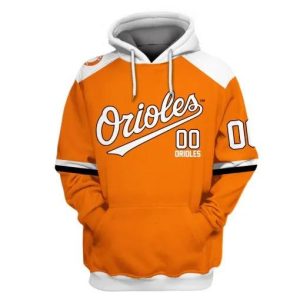 MLB Baltimore Orioles Orange Custom Name Number 3D Hoodie Baltimore Orioles Gift 2