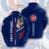 MLB Chicago Cubs Clark Custom Name Number White Pullover Hoodie, Chicago Cubs Hoodie