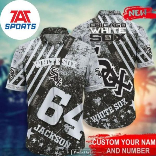 MLB Chicago White Sox Custom Name Number Style Hawaiian Shirt, White Sox Hawaiian Shirt