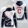MLB Cleveland Indians Fire Ball Red White Pullover Hoodie, Cleveland Baseball Hoodie