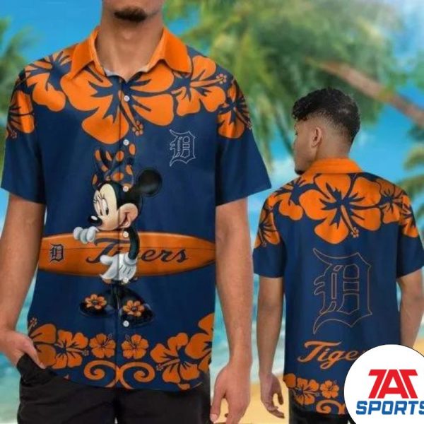 MLB Detroit Tigers Minnie Mouse Hawaiian Shirt, Detroit Tigers Hawaiian shirt