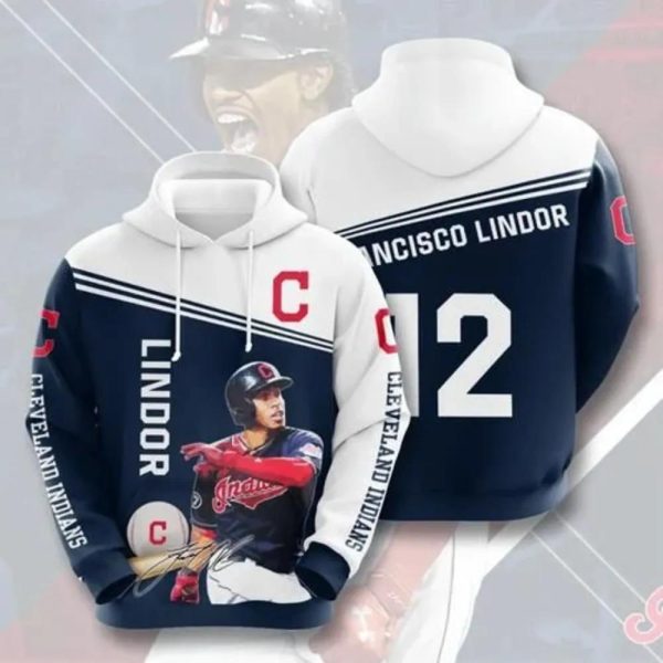 MLB Francisco Lindor Cleveland Indians 3D Hoodie, Cleveland Baseball Hoodie