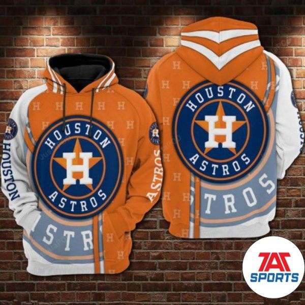 MLB Houston Astros Big Logo Orange 3D Hoodie, Orange Astros Hoodie