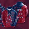 MLB Los Angeles Angels Blue Red Split 3D Hoodie, MLB Angels Hoodie