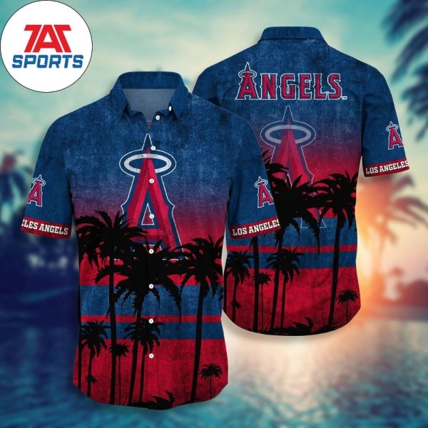 MLB Los Angeles Angels Coconut Tree Hawaiian Shirt, Angels Baseball Hawaiian Shirt