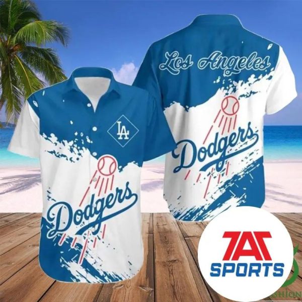 MLB Los Angeles Dodgers Baseball Grunge Logo Hawaiian Shirt, Aloha Dodgers Shirt