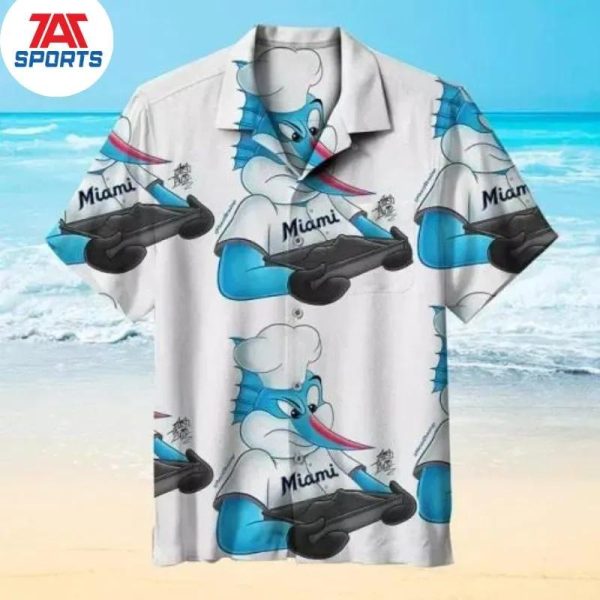 MLB Miami Marlins Mascot Hawaiian Shirt, Miami Marlins Hawaiian Shirt
