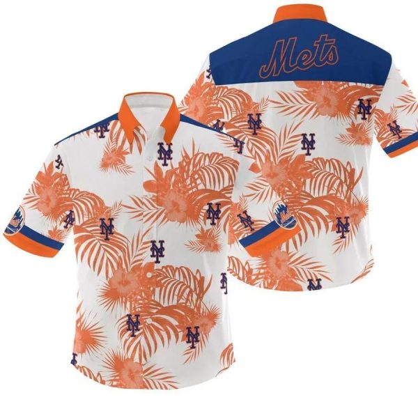 MLB New York Mets Palm Leaves Hawaiian Shirt, New York Mets Hawaiian Shirt