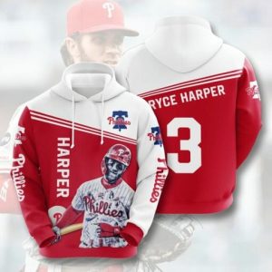 MLB Philadelphia Phillies Bryce Harper 3D Hoodie, Philadelphia Phillies Hoodie