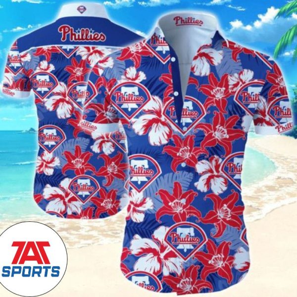 MLB Philadelphia Phillies Floral Hawaiian Shirt, Phillies Hawaiian Shirt