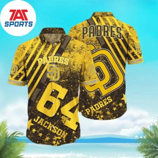 MLB San Diego Padres Custom Name Number Style Hawaiian Shirt, Padres Aloha Shirt