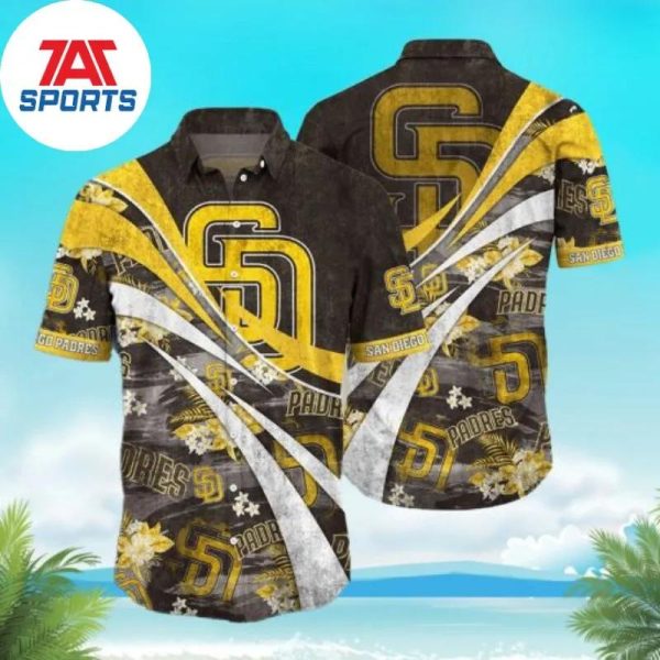 MLB San Diego Padres Tropical Flower Pattern Hawaiian Shirt, Padres Aloha Shirt