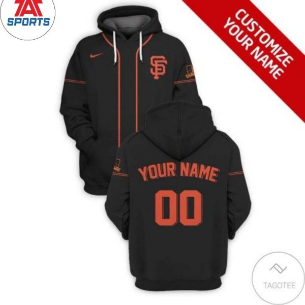 MLB San Francisco Giants Custom Name Number Black 3D Hoodie, San Francisco Giants Pullover