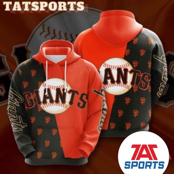 MLB San Francisco Giants Orange Black 3D Hoodie, Giants Orange Hoodie