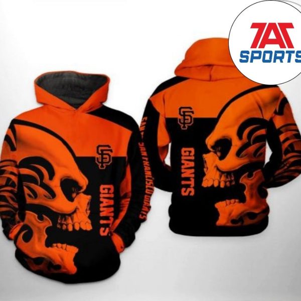 MLB San Francisco Giants Skull Orange 3D Hoodie, Giants Orange Hoodie
