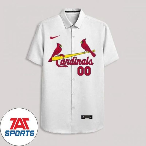 MLB St. Louis Cardinals Custom Number White Hawaiian Shirt, St. Louis Cardinals Hawaiian Shirt