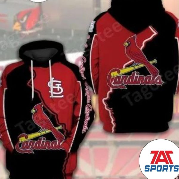 MLB St. Louis Cardinals Logo 3D Hoodie, Cardinals Baseball Hoodie