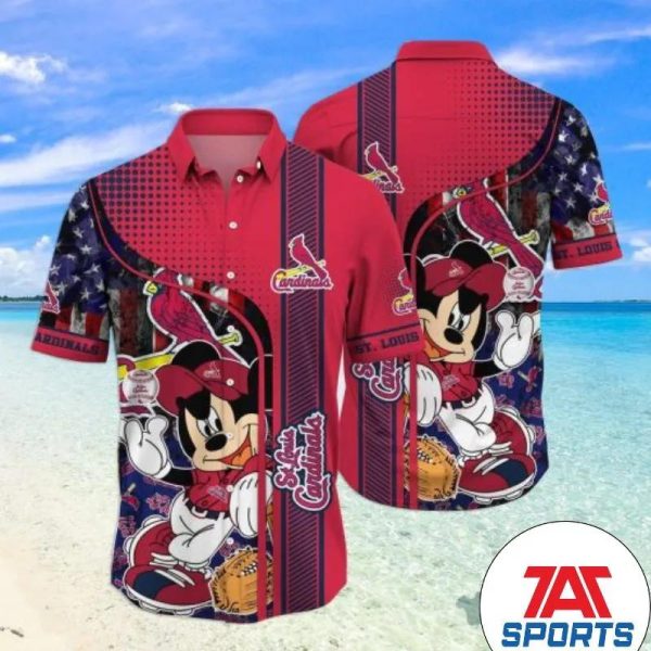 MLB St. Louis Cardinals Mickey Lover Hawaiian Shirt, St. Louis Cardinals Hawaiian Shirt