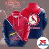 MLB St. Louis Cardinals Red Navy Split Custom Name 3D Hoodie, Cardinals Baseball Hoodie