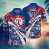 MLB Texas Rangers Tropical Leafy Flowers Hawaiian Shirt, Texas Rangers Hawaiian Shirt