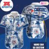 MLB Toronto Blue Jays Tropical Leaves Custom Name Hawaiian Shirt, Blue Jays Hawaiian Shirt