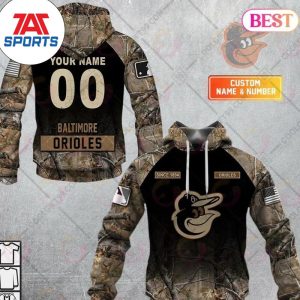 Personalized MLB Baltimore Orioles Hunting Camouflage 3D Hoodie, Baltimore Orioles Pullover