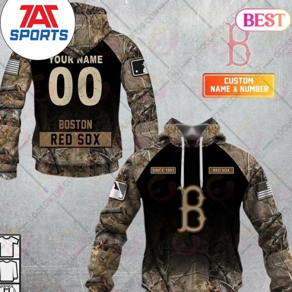Personalized MLB Boston Red Sox Hunting Camouflage 3D Hoodie, Hoodie Boston Red Sox