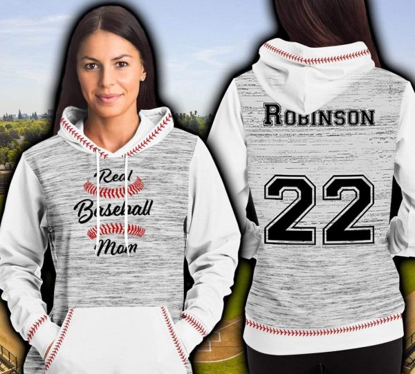 Real Baseball Mom Personalized Custom Name 3D Hoodie