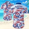 Texas Rangers Floral Button Up Hawaiian Shirt, Texas Rangers Hawaiian Shirt
